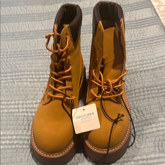 Arizona Jean Company Shoes - Arizona Jean Company Tan Ankle Boots Lace-Up Design